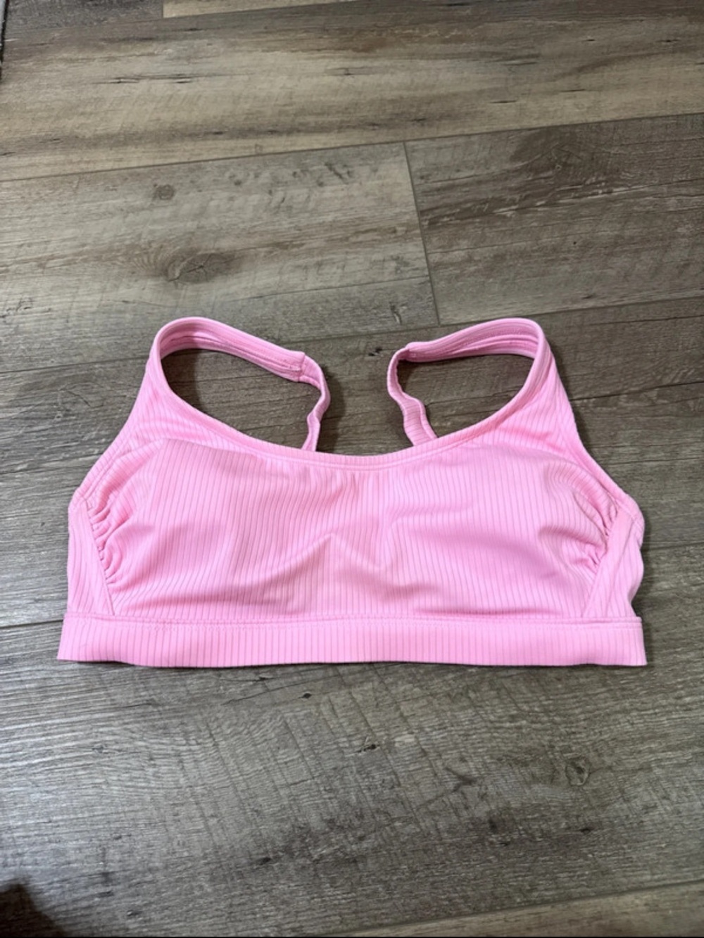 Xhilaration Pink Ribbed Swim Bralette Top